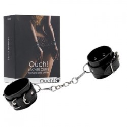 Esposas Leather Cuffs Negras Ouch
