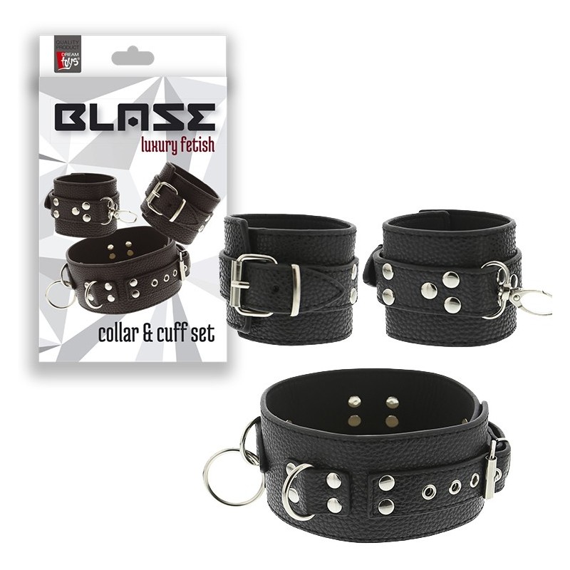 Kit 3Piezas Collar Esposas Blaze Cuffs