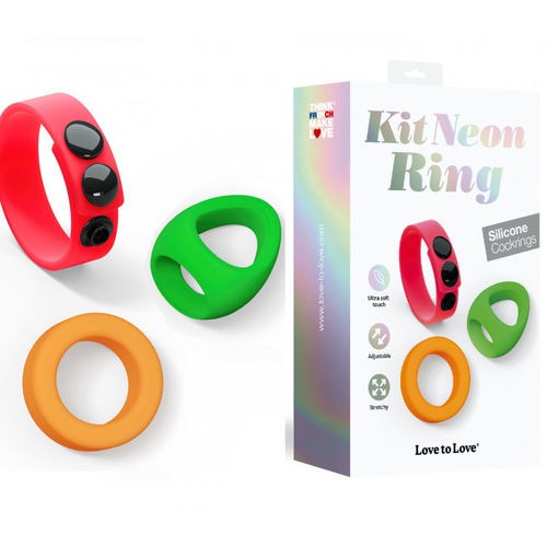 Kit 3 Anillos Neon Silicona Love To