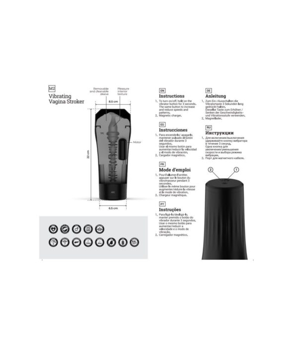 Masturbador Vibrador Vagina USB M2 Virgite - Imagen 3