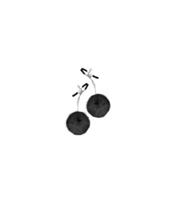 Pinza Pezon Pompon Negro Sweet