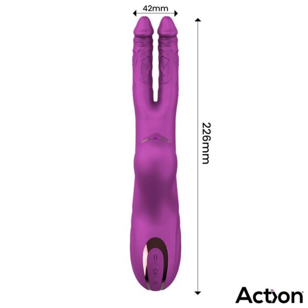 Vibrador Rabbit Doble Pene Nico Aletea Tapping Action - Imagen 2