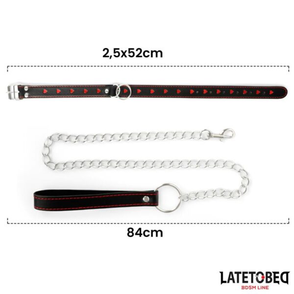 Collar C/Correa NG/RJ Heart Lateto - Imagen 2