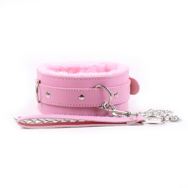Collar C/Correa Plush Rosa Lateto - Imagen 2