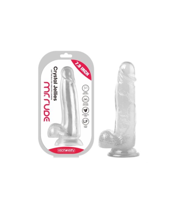Dildo Transparente Crystal 16-4 TPE Mr Rude - Imagen 2