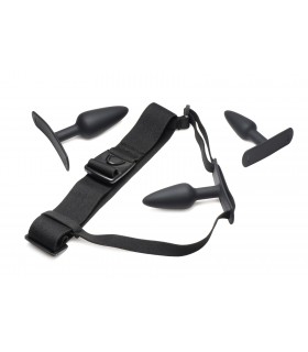 Set 3 Plugs C/ Arnes Castidad Master